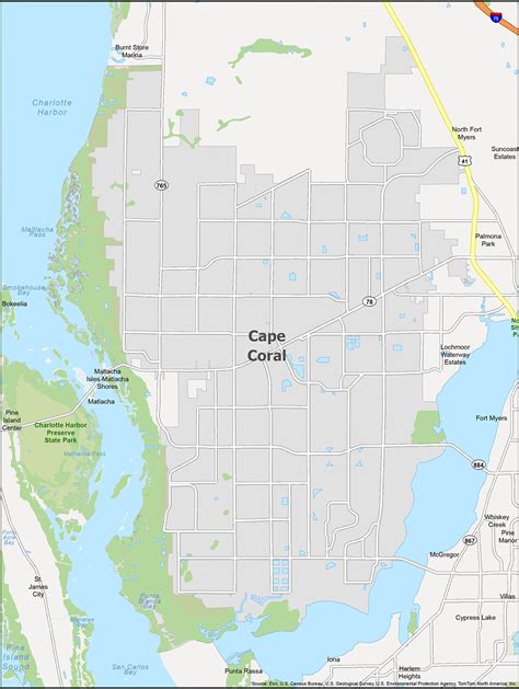 MAP Map Of Cape Coral Florida